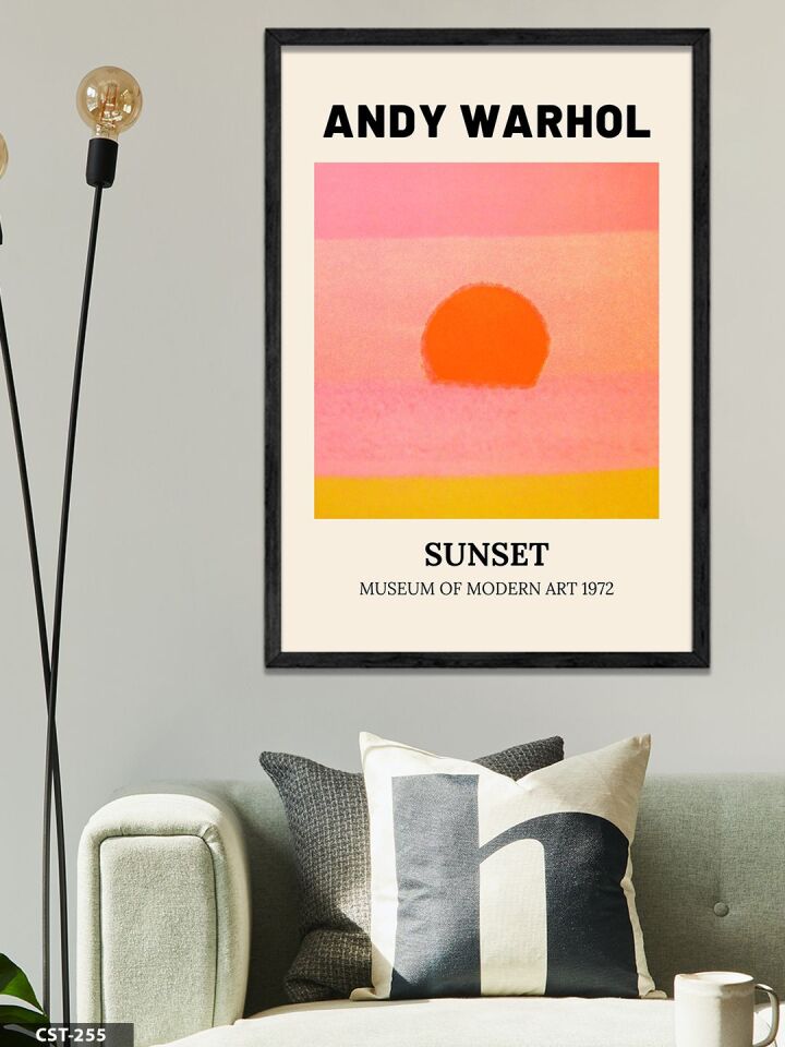 Andy Warhol Sunset Tek Parça Ahşap Çerçeveli Tablo Siyah - 20 x 30 CM
