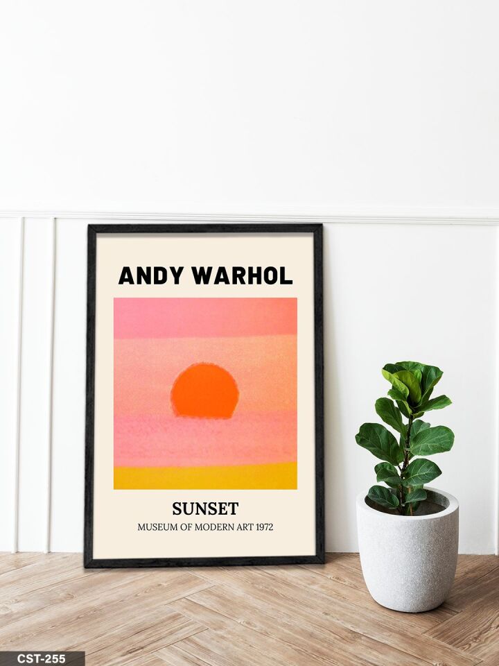 Andy Warhol Sunset Tek Parça Ahşap Çerçeveli Tablo Siyah - 20 x 30 CM