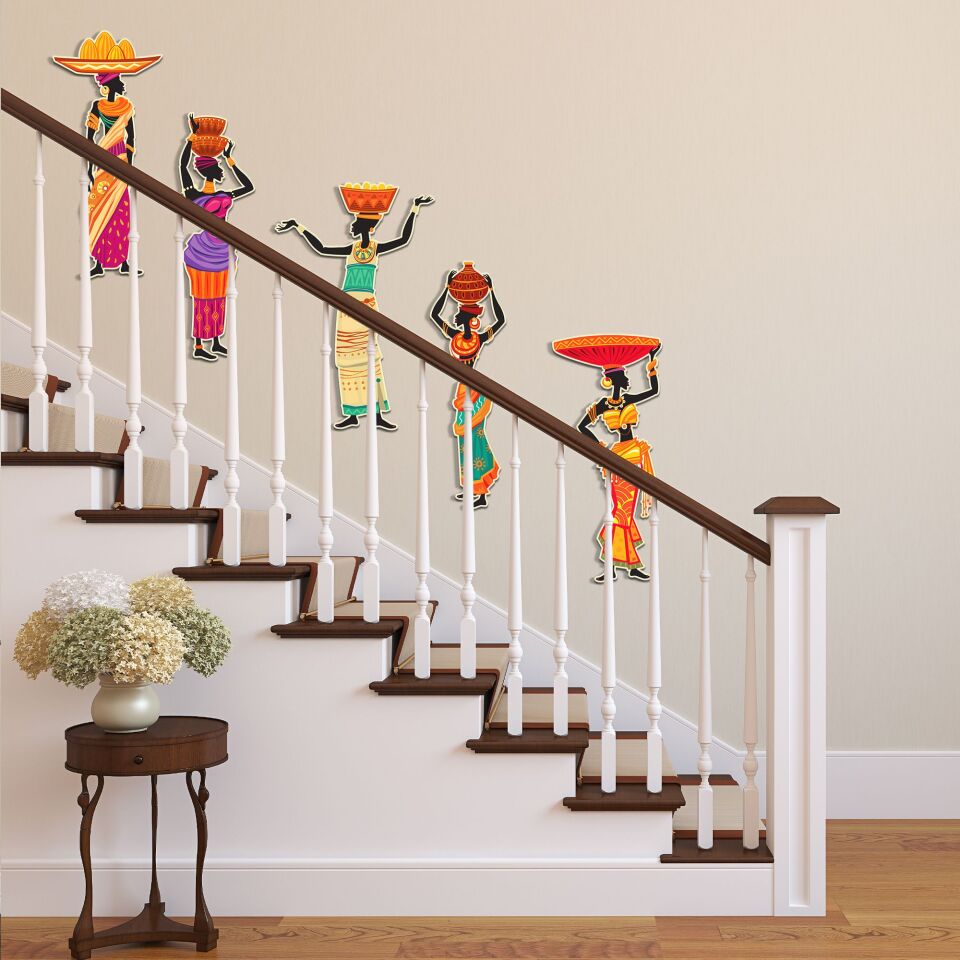 Afrikalı Kadınlar Etnik 5 Parça Duvar Dekorasyon Ürünü