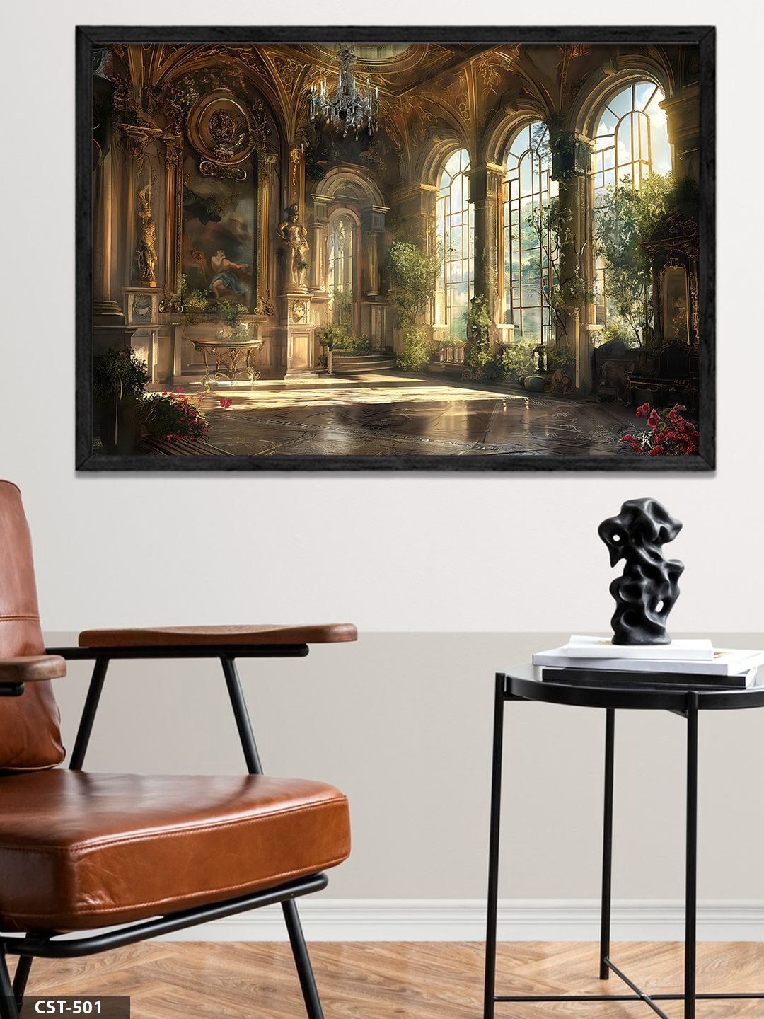 Güneşli Oda Tek Parça Ahşap Çerçeveli Tablo Siyah - 50 x 70 CM