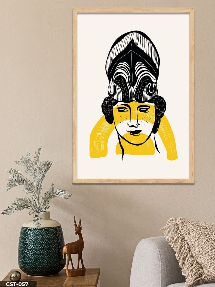 Kadın Art Tek Parça Ahşap Çerçeveli Tablo Naturel - 30 x 40 CM