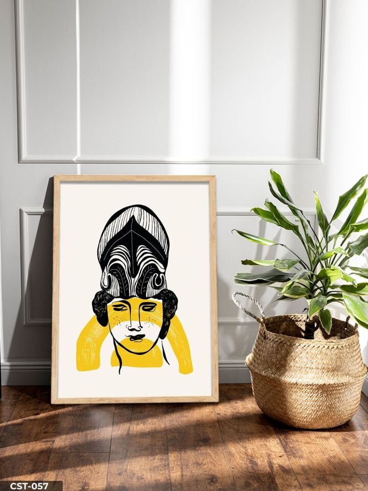 Kadın Art Tek Parça Ahşap Çerçeveli Tablo Naturel - 30 x 40 CM