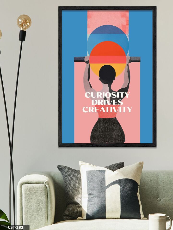 Merak Yaratıcılığı Teşvik Eder Tek Parça Ahşap Çerçeveli Tablo Siyah - 20 x 30 CM