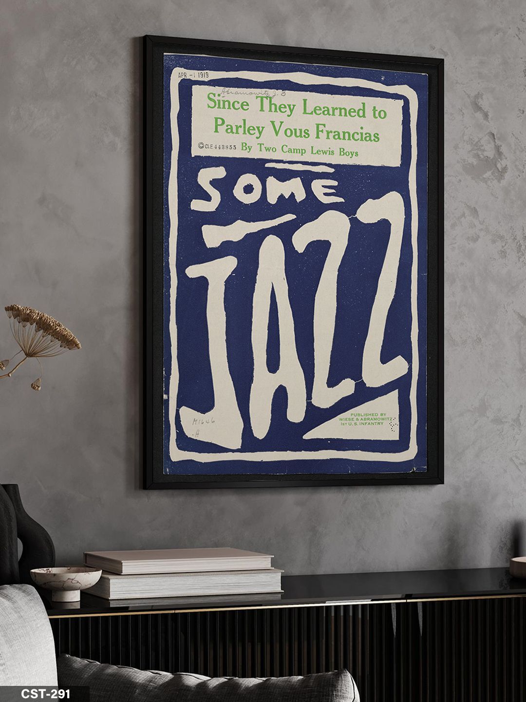 Some Jazz Tek Parça Ahşap Çerçeveli Tablo Siyah - 20 x 30 CM