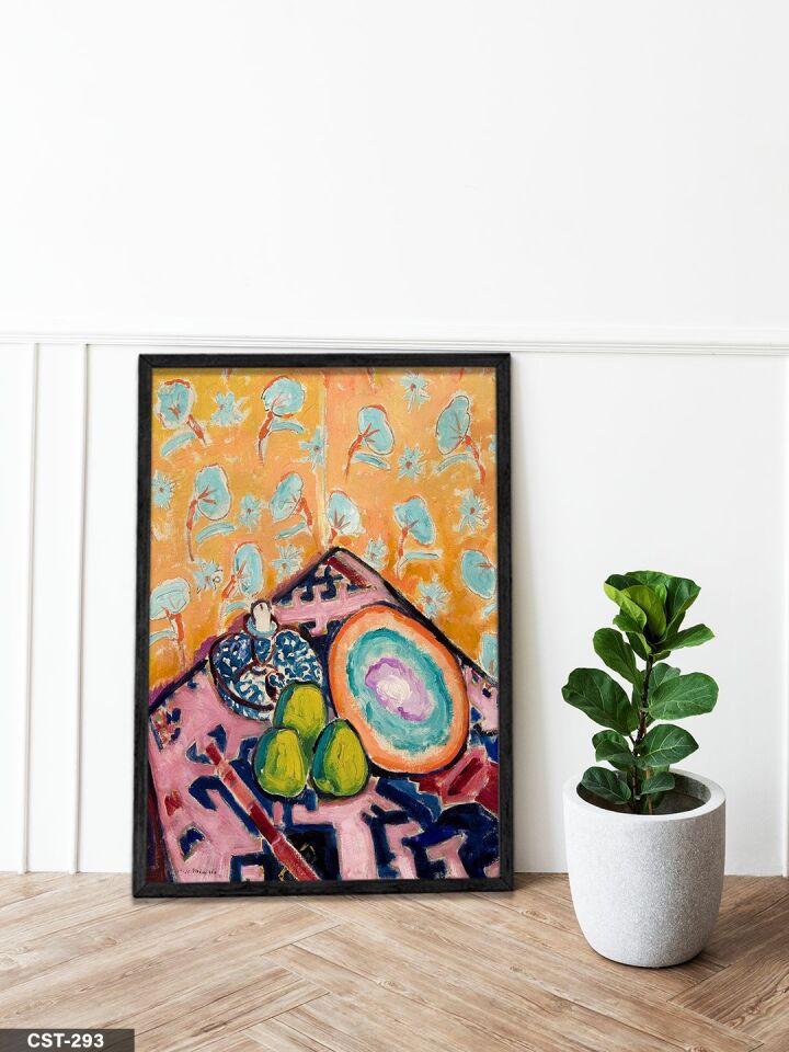 Fikret Mualla Tek Parça Ahşap Çerçeveli Tablo Siyah - 20 x 30 CM