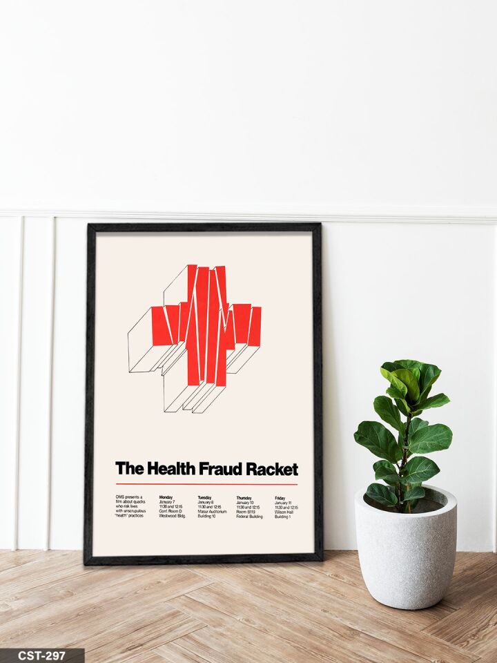 The Health Fraud Racket Tek Parça Ahşap Çerçeveli Tablo Siyah - 20 x 30 CM