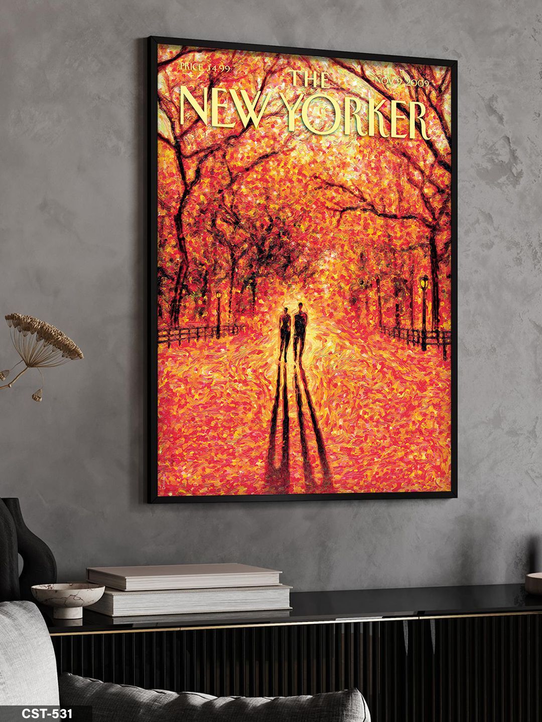 The New Yorker Poster Tek Parça Ahşap Çerçeveli Tablo Siyah - 50 x 70 CM
