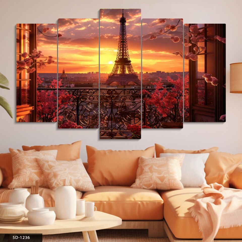 Eyfel Kulesi 5 Parça Mdf Tablo 60x100 CM