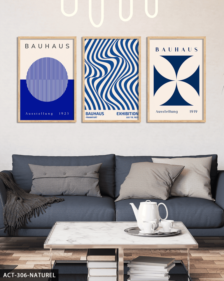 Mavi Bauhaus 3 Parça Ahşap Çerçeveli Tablo ACT Naturel - 40 x 60 CM