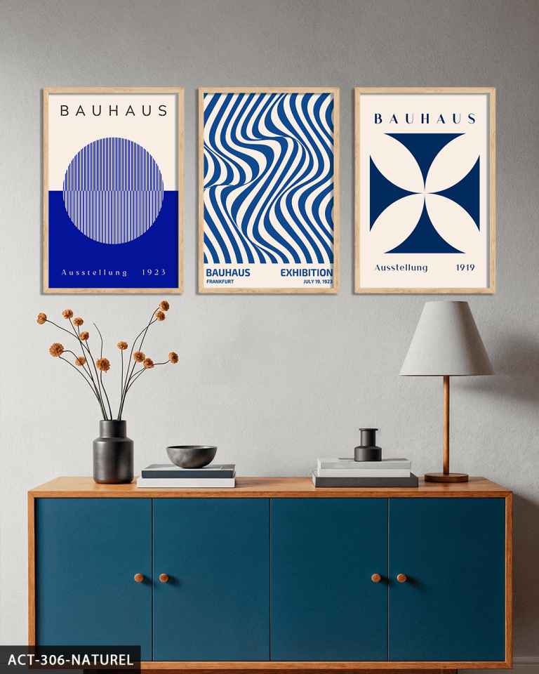 Mavi Bauhaus 3 Parça Ahşap Çerçeveli Tablo ACT Naturel - 40 x 60 CM
