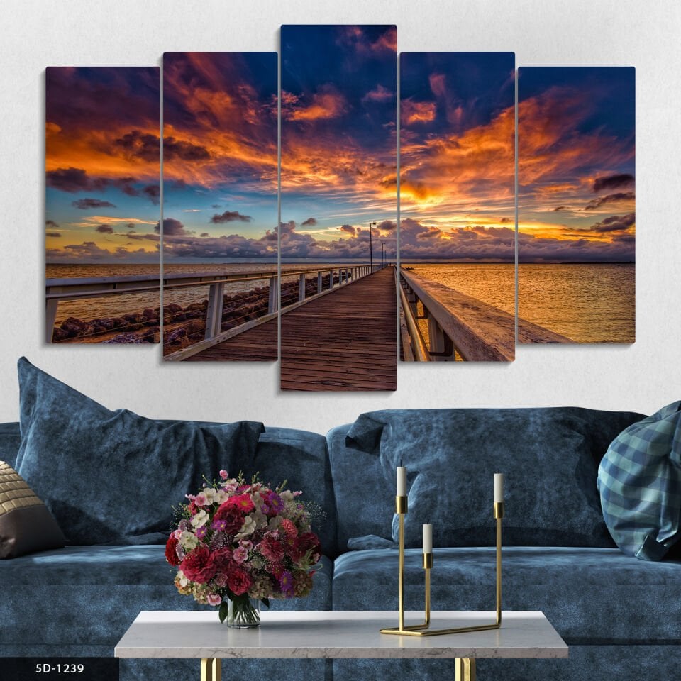 Denize Giden Yol 5 Parça Mdf Tablo 60x100 CM