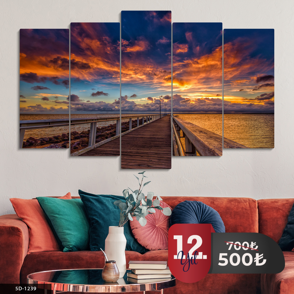 Denize Giden Yol 5 Parça Mdf Tablo 60x100 CM