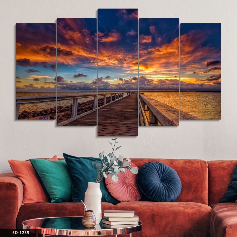 Denize Giden Yol 5 Parça Mdf Tablo 60x100 CM