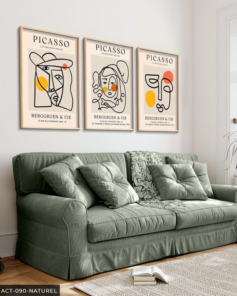 Picasso Berggruen & Cie 3 Parça Ahşap Çerçeveli Tablo Naturel - 40 x 60 CM