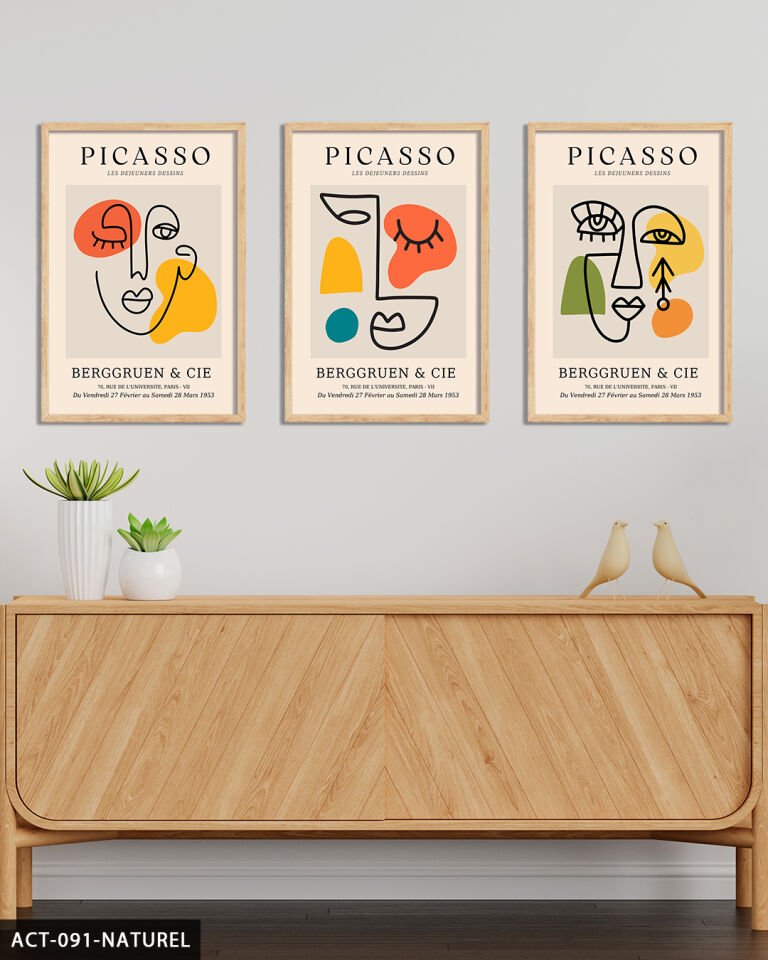 Picasso Berggruen & Cie 3 Parça Ahşap Çerçeveli Tablo Naturel - 40 x 60 CM