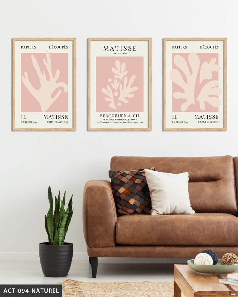 Matisse Berggruen & Cie 3 Parça Ahşap Çerçeveli Tablo Naturel - 40 x 60 CM