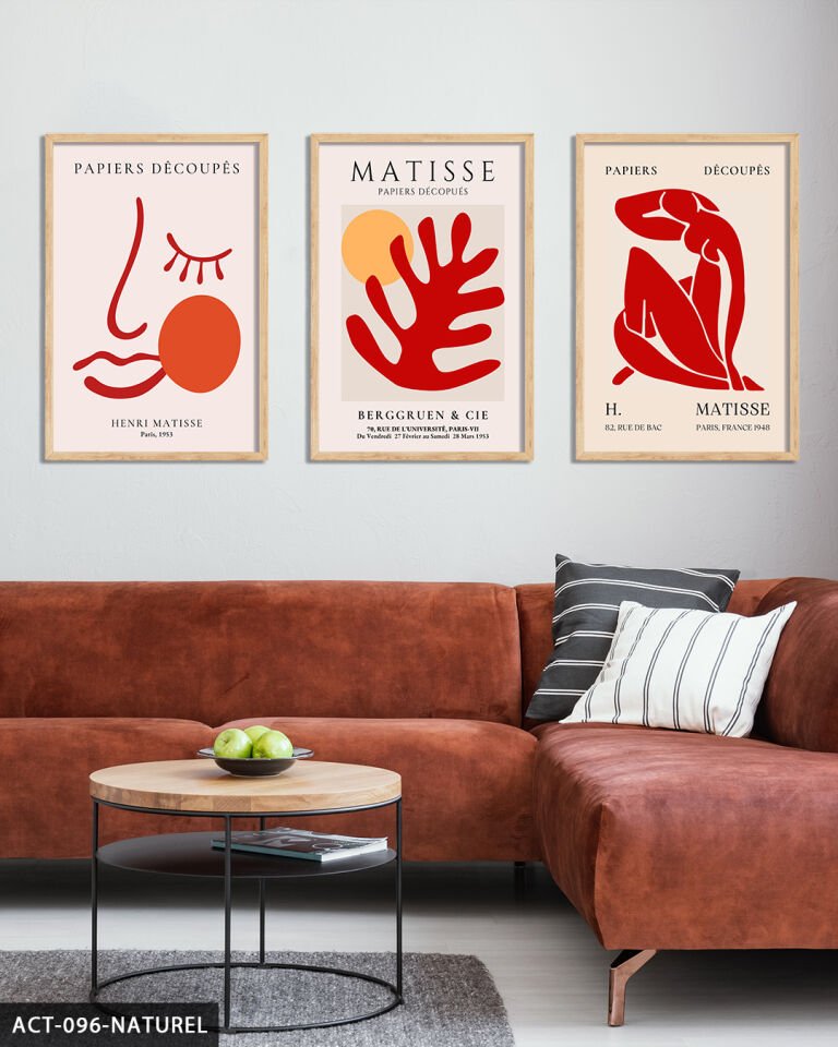 Matisse Berggruen & Cie 3 Parça Ahşap Çerçeveli Tablo Naturel - 40 x 60 CM