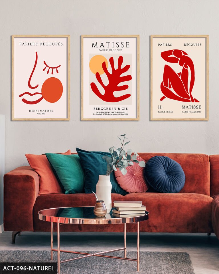 Matisse Berggruen & Cie 3 Parça Ahşap Çerçeveli Tablo Naturel - 40 x 60 CM