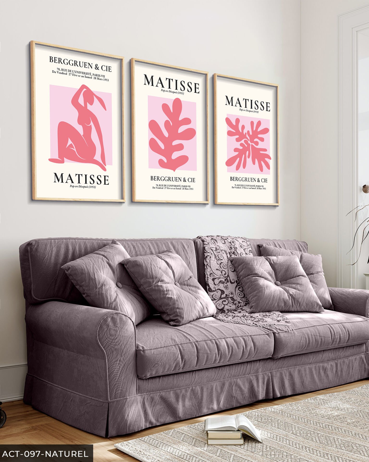 Matisse Berggruen & Cie 3 Parça Ahşap Çerçeveli Tablo Naturel - 40 x 60 CM