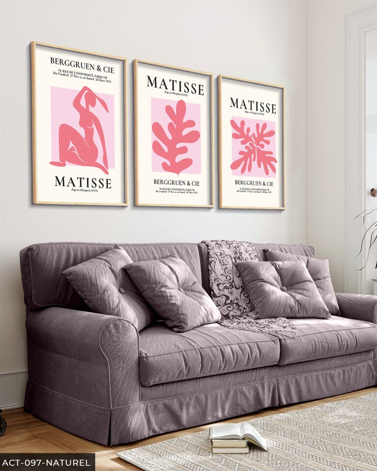 Matisse Berggruen & Cie 3 Parça Ahşap Çerçeveli Tablo Naturel - 40 x 60 CM