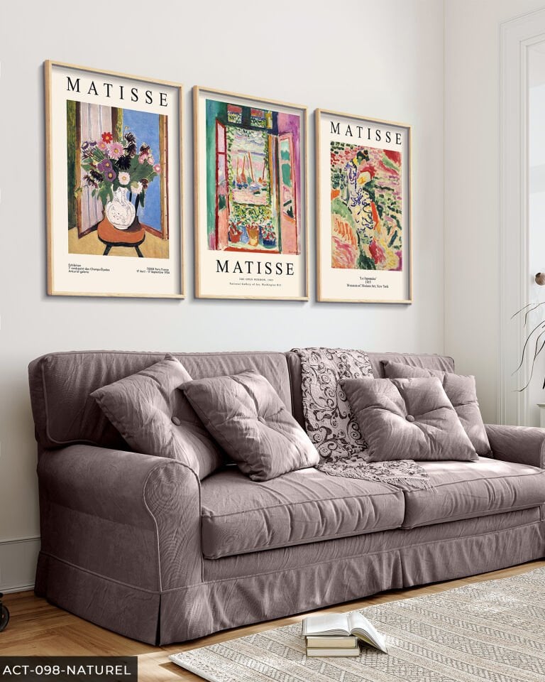 Matisse Art 3 Parça Ahşap Çerçeveli Tablo Naturel - 40 x 60 CM