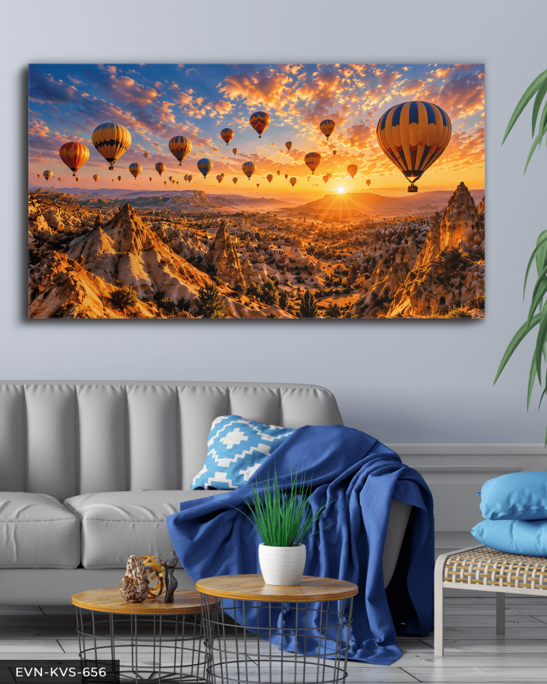 Kapadokya Manzaralı Tek Parça Kanvas - Canvas Tablo