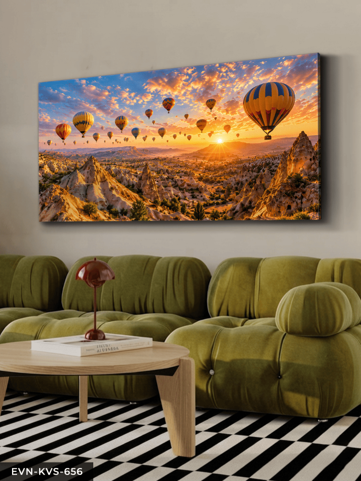 Kapadokya Manzaralı Tek Parça Kanvas - Canvas Tablo