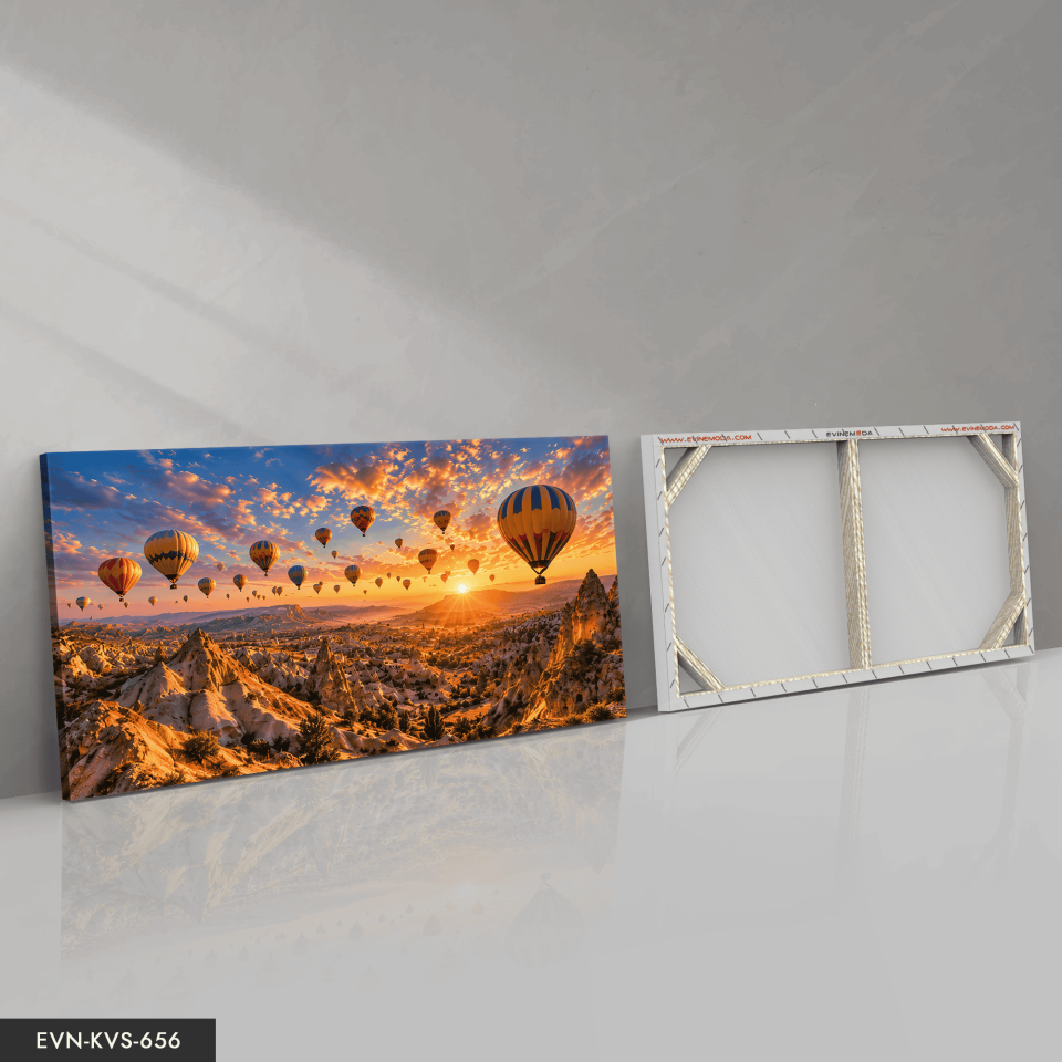 Kapadokya Manzaralı Tek Parça Kanvas - Canvas Tablo