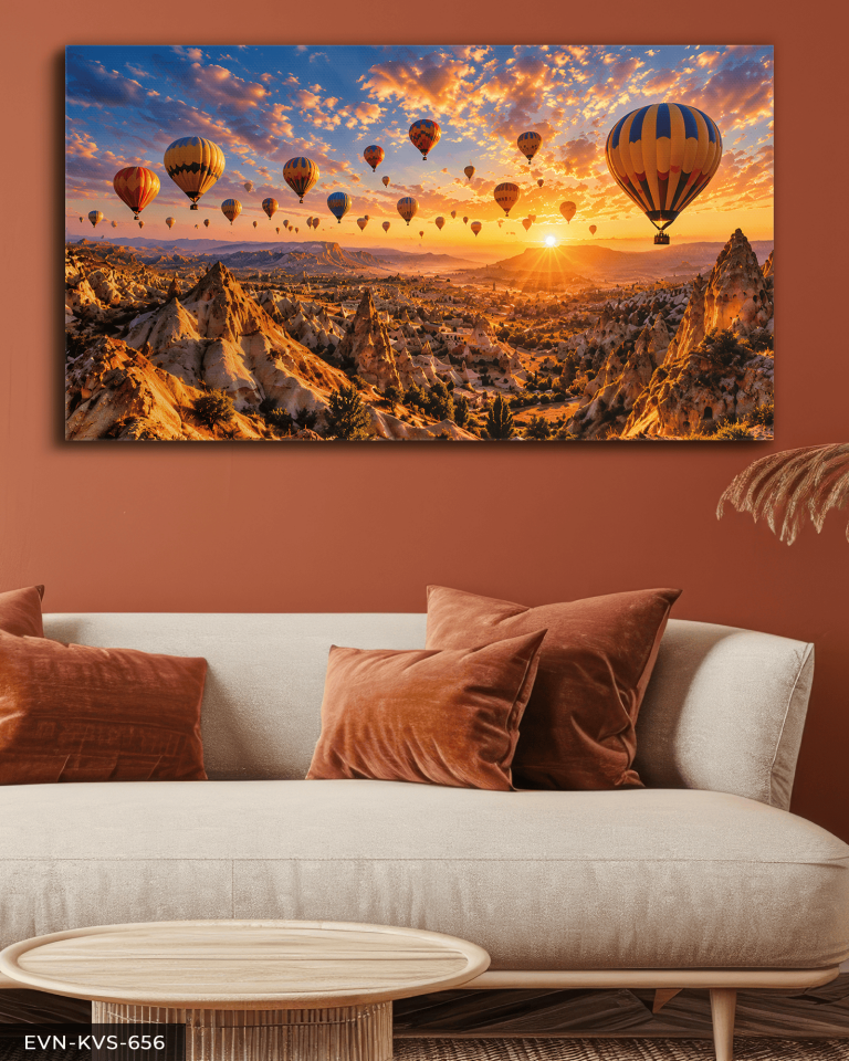Kapadokya Manzaralı Tek Parça Kanvas - Canvas Tablo