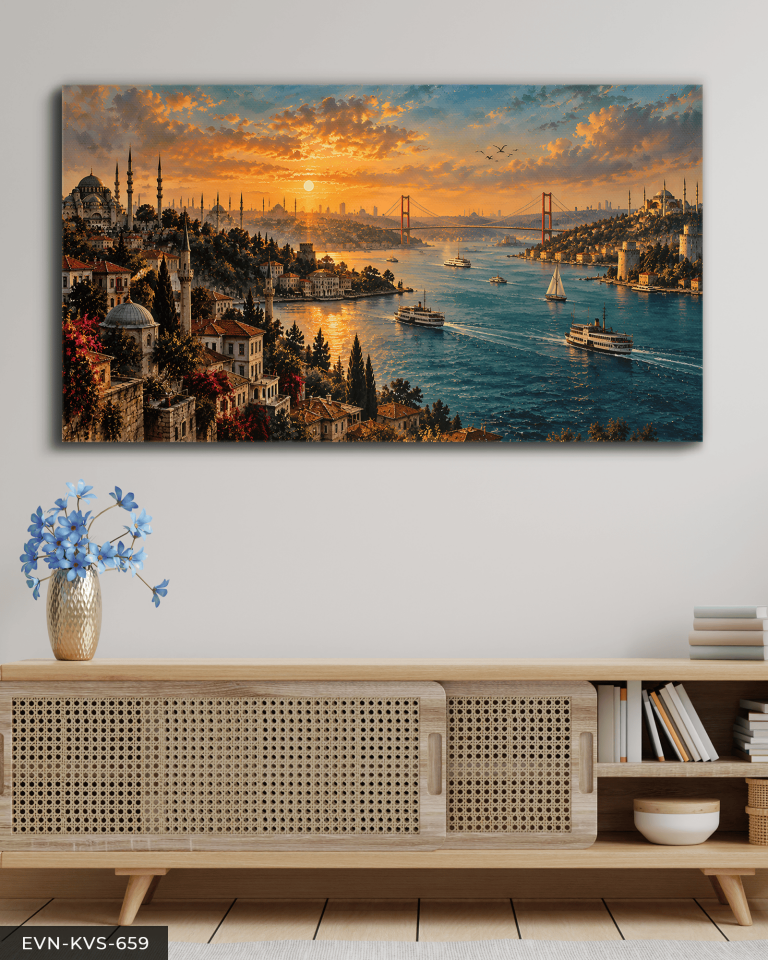 İstanbul Boğazı Tek Parça Kanvas - Canvas Tablo