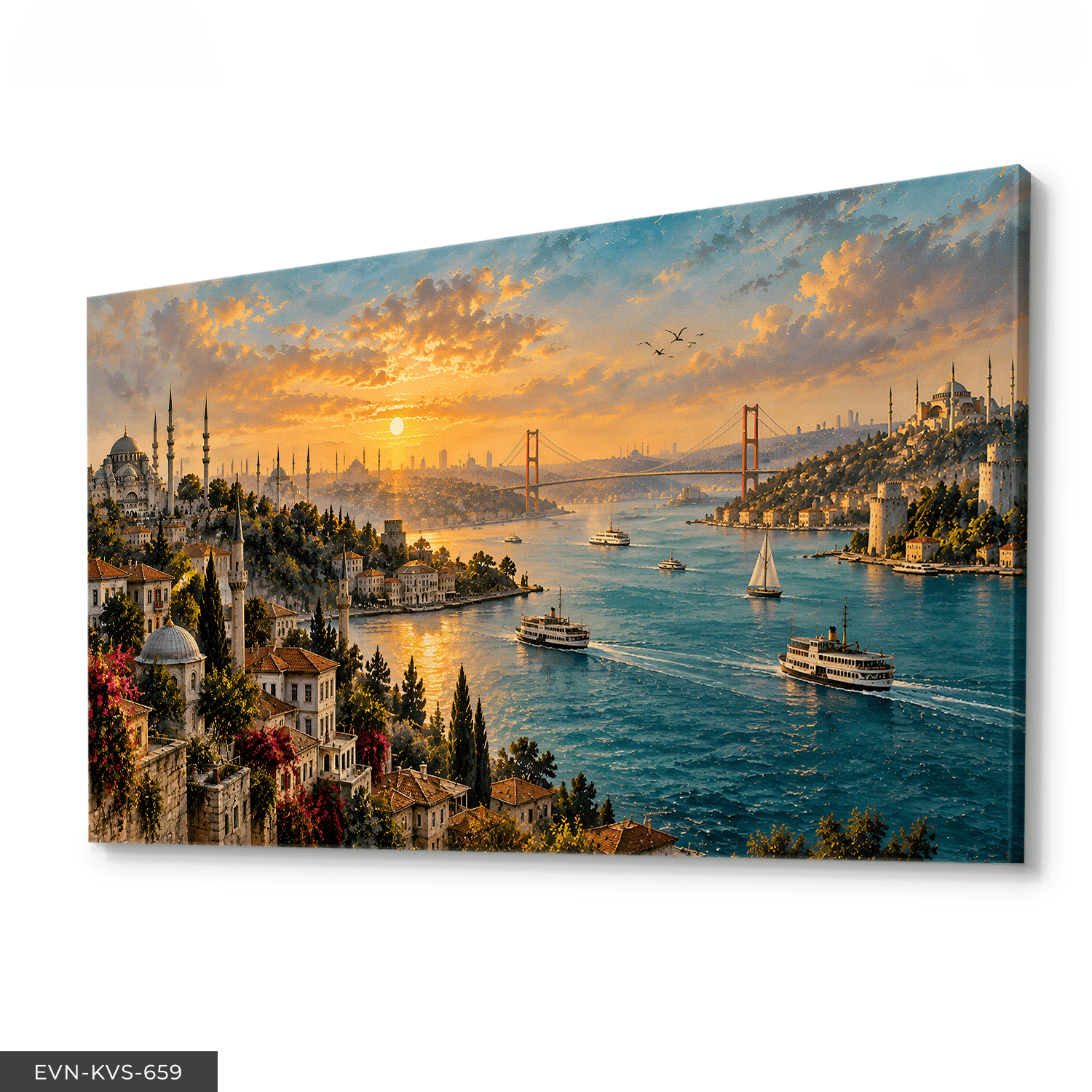 İstanbul Boğazı Tek Parça Kanvas - Canvas Tablo