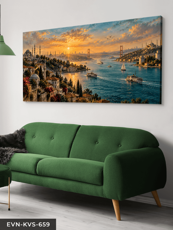 İstanbul Boğazı Tek Parça Kanvas - Canvas Tablo