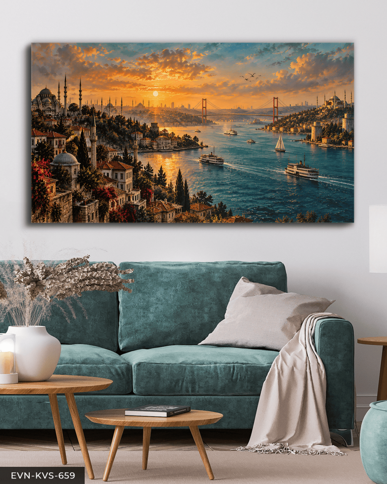 İstanbul Boğazı Tek Parça Kanvas - Canvas Tablo