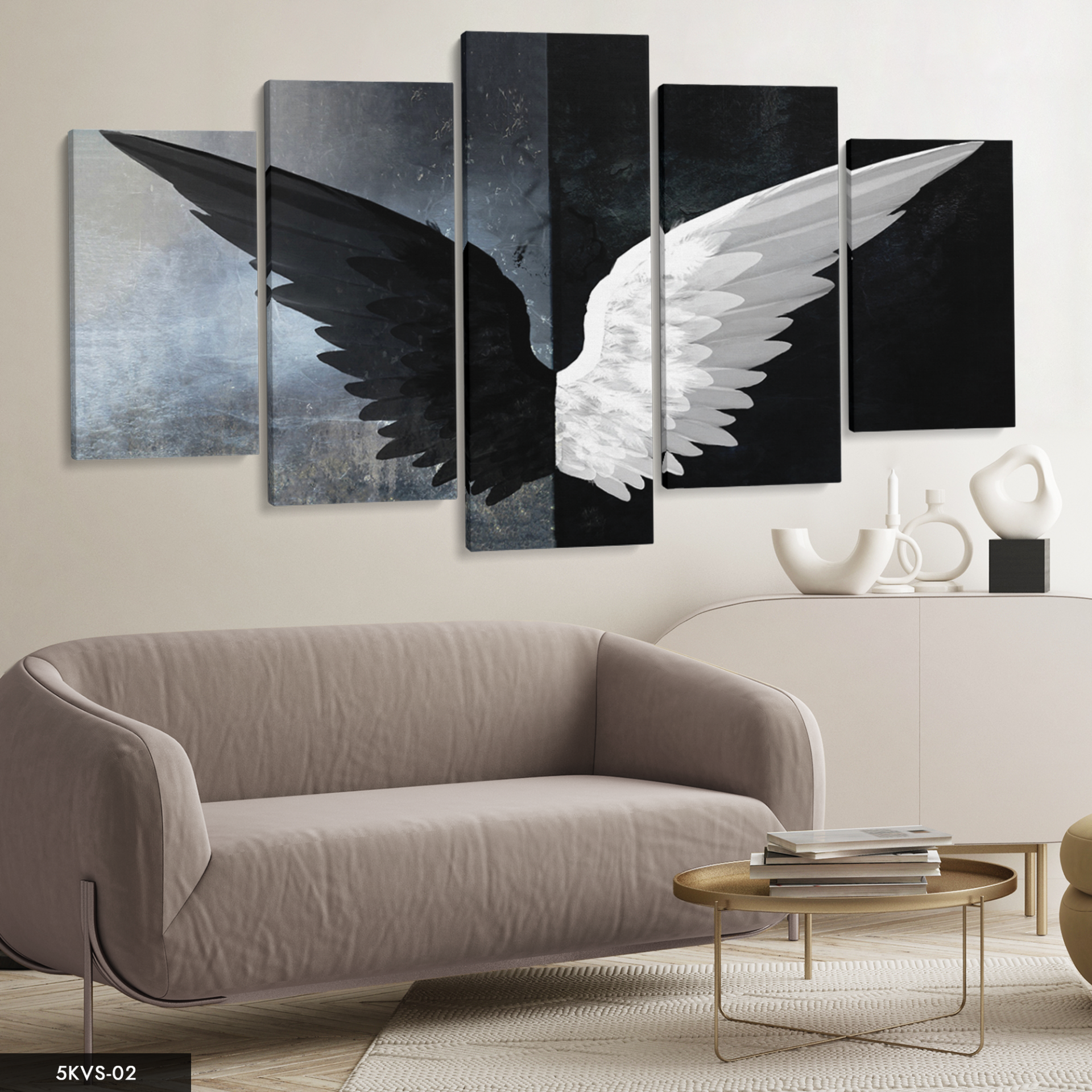 Melek Kanadı 5 Parça Kanvas - Canvas Tablo 70 x 125 CM