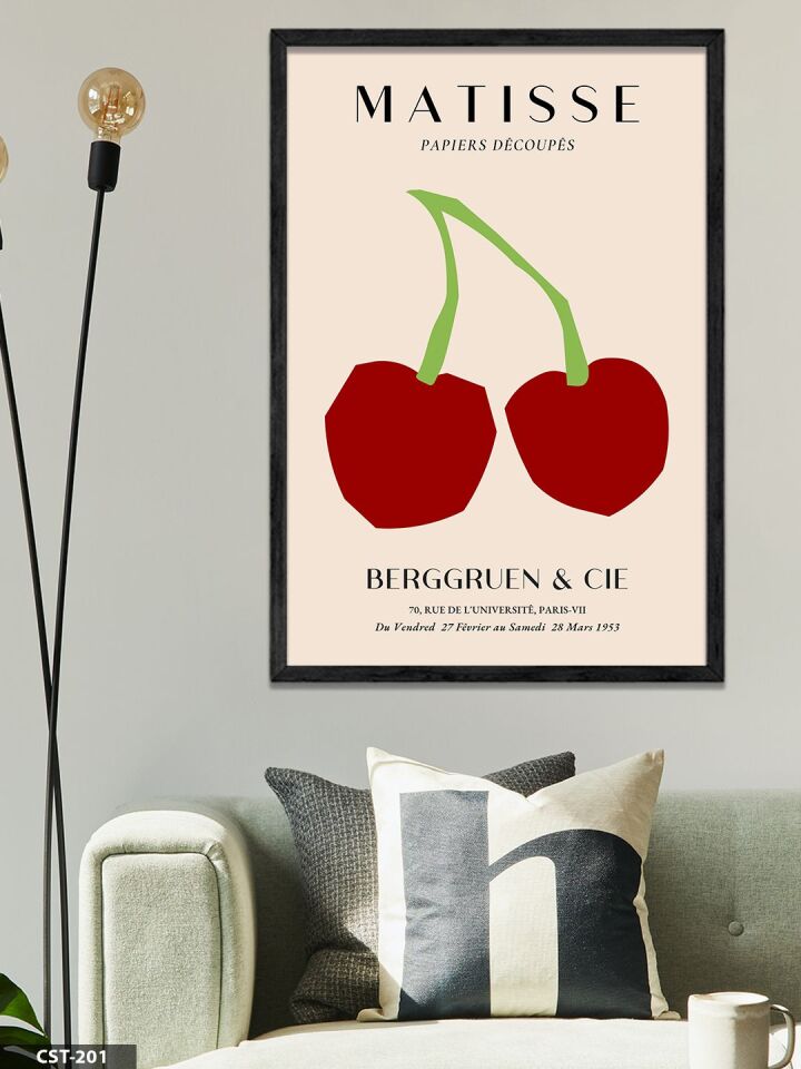 Matisse Berggurien Cie Tek Parça Ahşap Çerçeveli Tablo Siyah - 40 x 60 CM