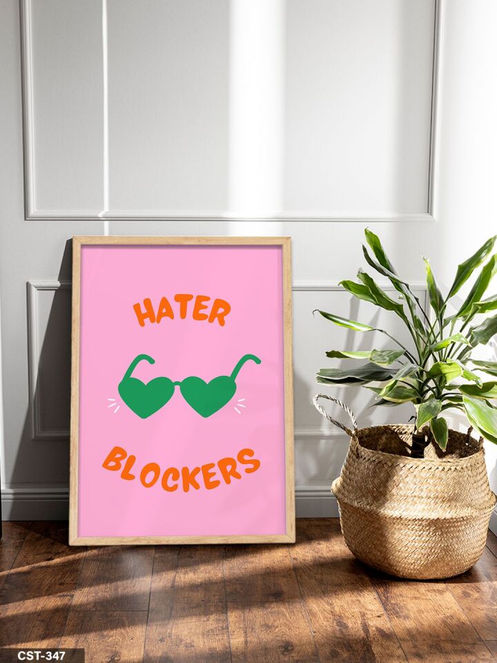 Hater Blockers Tek Parça Ahşap Çerçeveli Tablo