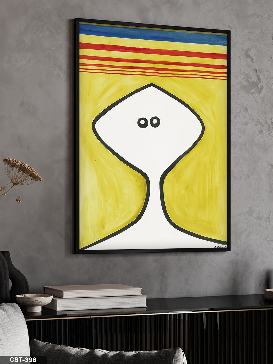 Beyaz Figür Tek Parça Ahşap Çerçeveli Tablo Siyah - 20 x 30 CM