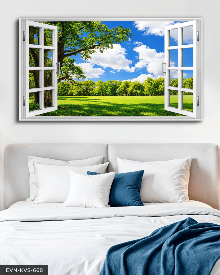 Doğaya Açılan Pencere Tek Parça Kanvas - Canvas Tablo