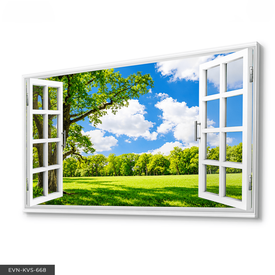 Doğaya Açılan Pencere Tek Parça Kanvas - Canvas Tablo