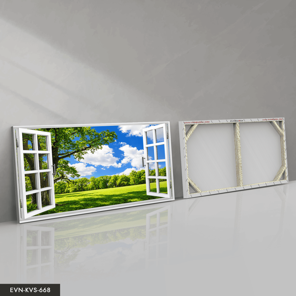 Doğaya Açılan Pencere Tek Parça Kanvas - Canvas Tablo