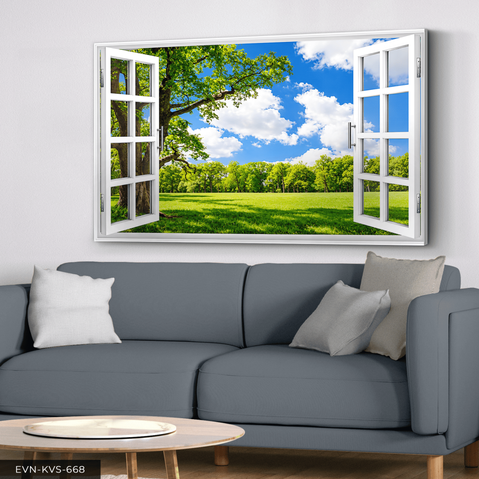 Doğaya Açılan Pencere Tek Parça Kanvas - Canvas Tablo