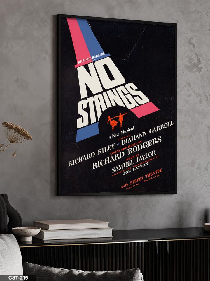 No Strings Tek Parça Ahşap Çerçeveli Tablo Siyah - 40 x 60 CM