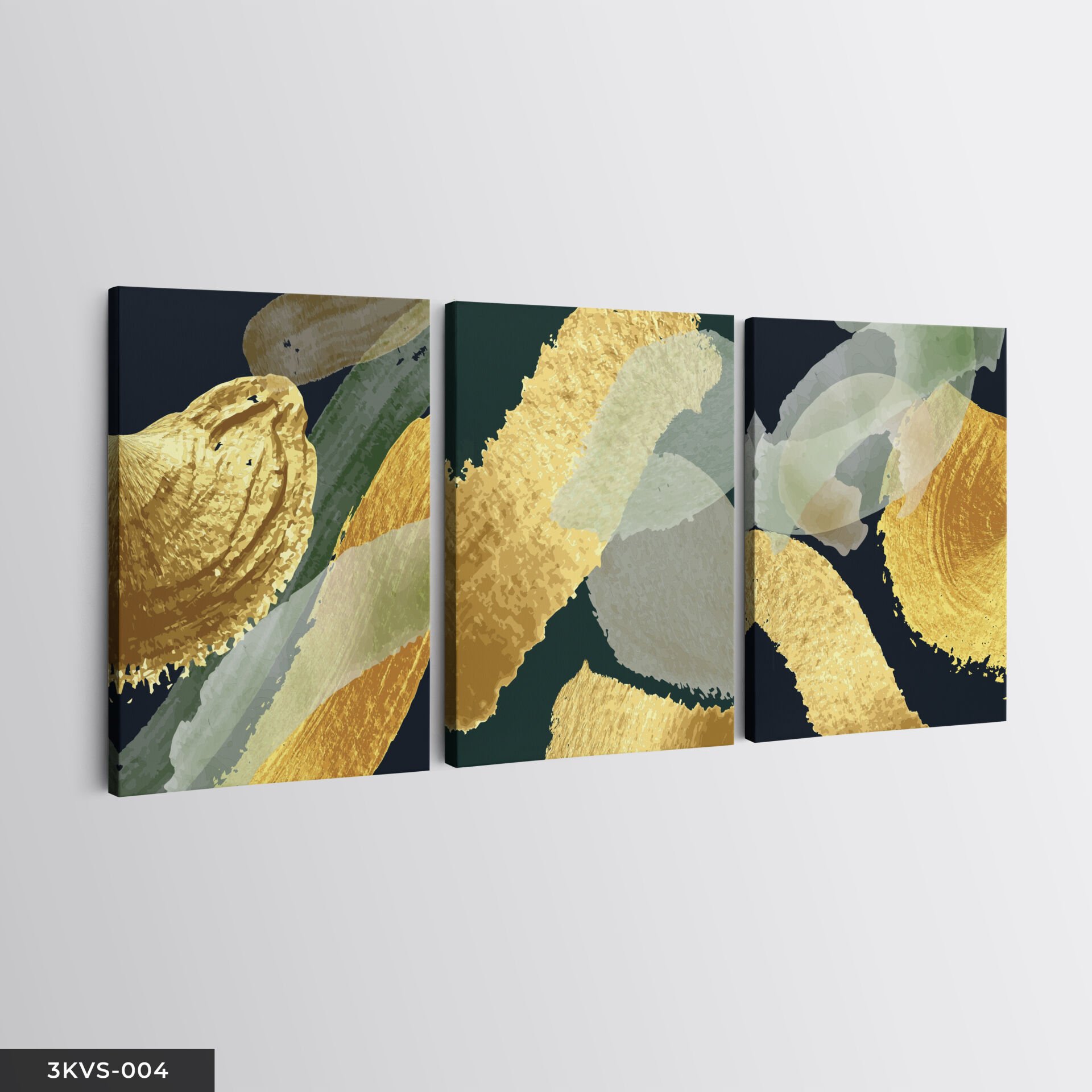 Soyut 3 Parça Kanvas - Canvas Tablo 40 x 30 CM