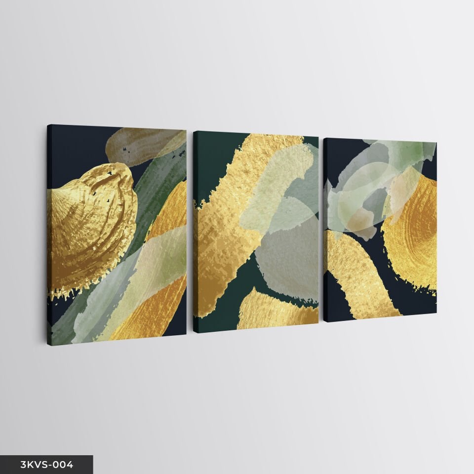 Soyut 3 Parça Kanvas - Canvas Tablo 45 x 65 CM