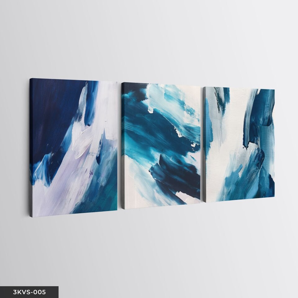 Soyut 3 Parça Kanvas - Canvas Tablo 45 x 65 CM