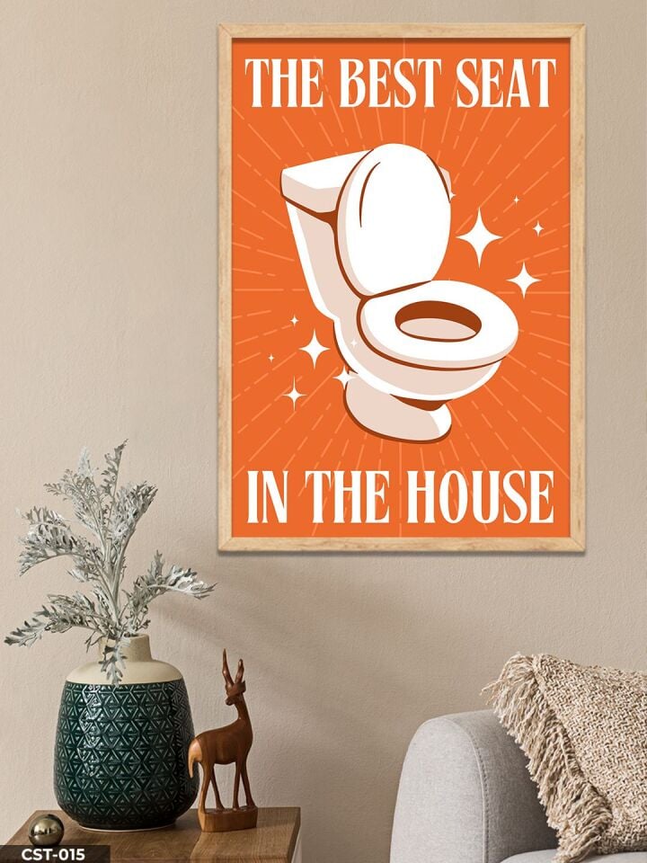 The Best Seat In The House Tek Parça Ahşap Çerçeveli Tablo Naturel - 50 x 70 CM