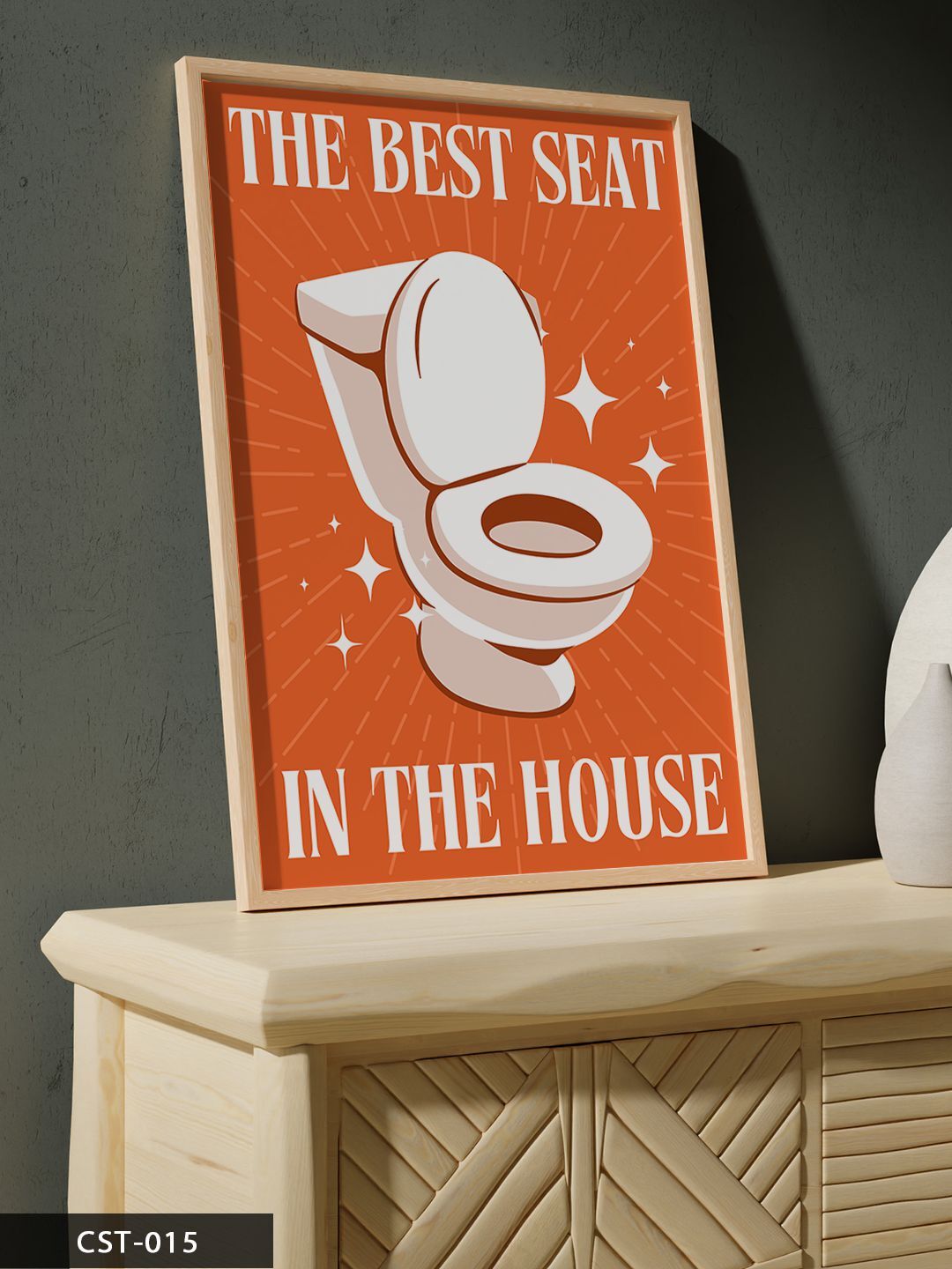 The Best Seat In The House Tek Parça Ahşap Çerçeveli Tablo Naturel - 50 x 70 CM