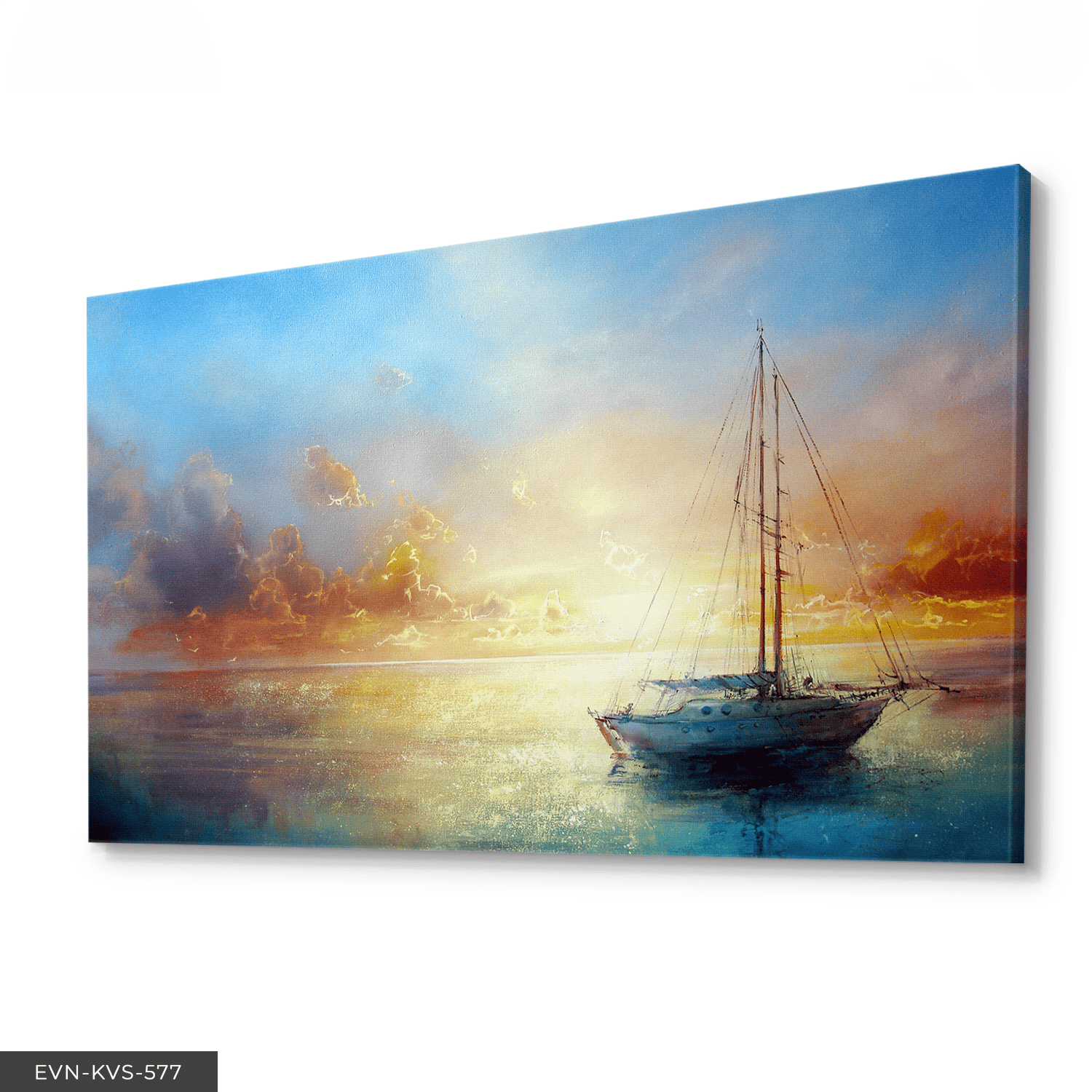 Gün Batımında Gemi Tek Parça Kanvas - Canvas Tablo