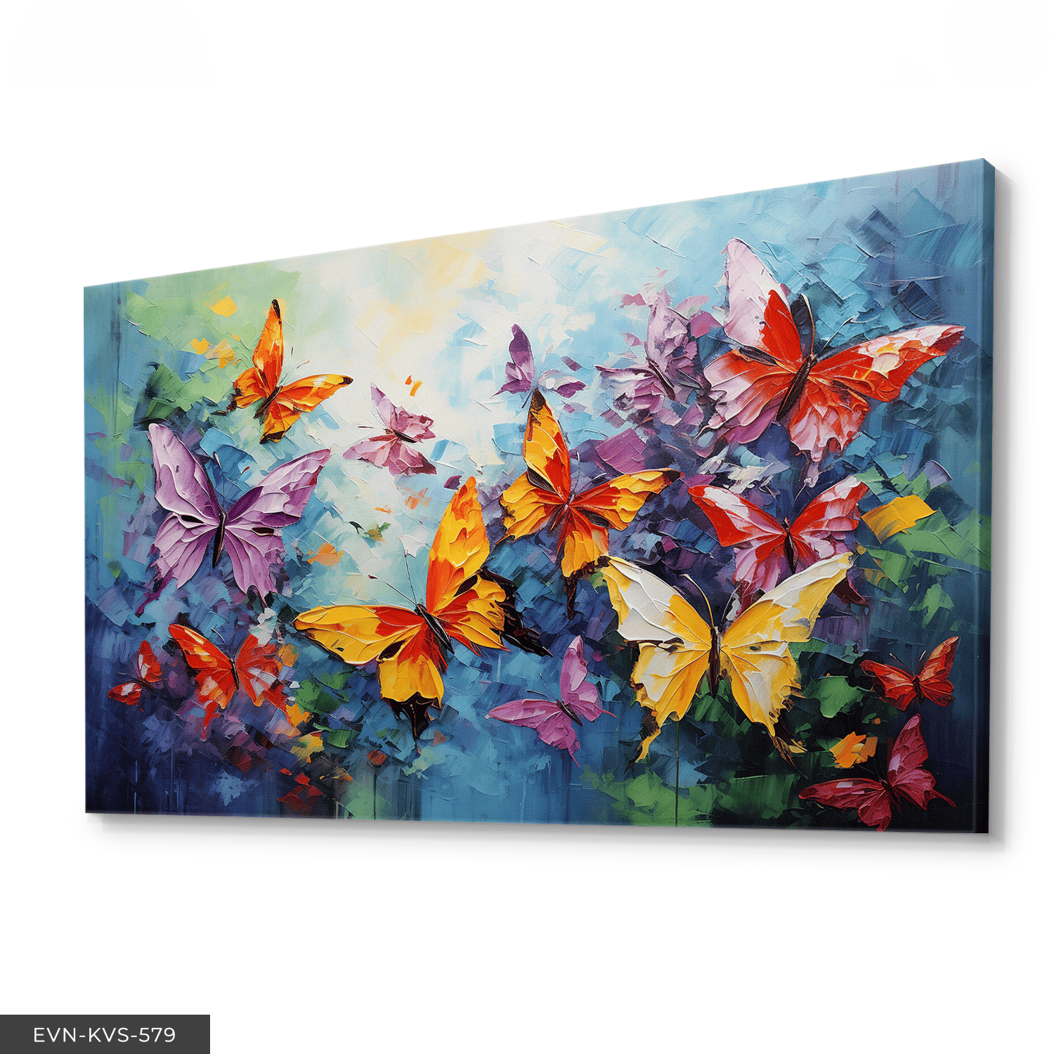 Renkli Kelebekler Tek Parça Kanvas - Canvas Tablo