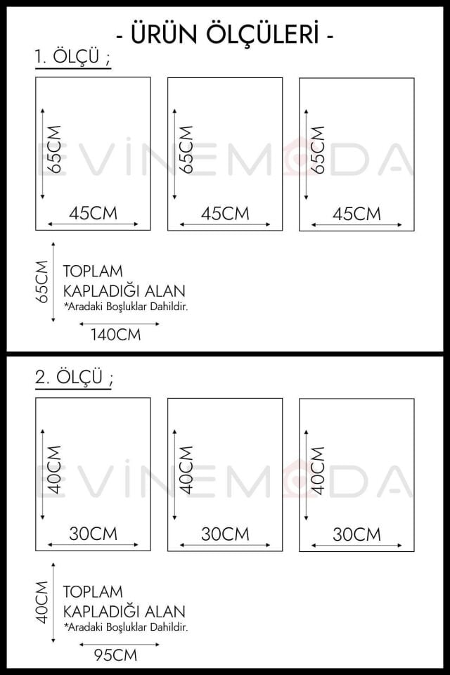 Renkli Kediler 3 Parça Kanvas - Canvas Tablo